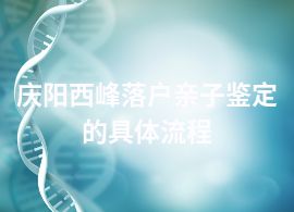 慶陽西峰落戶親子鑒定的具體流程